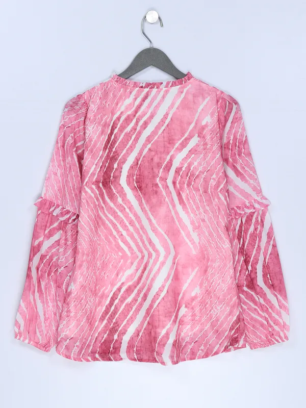 Pink georgette printed top