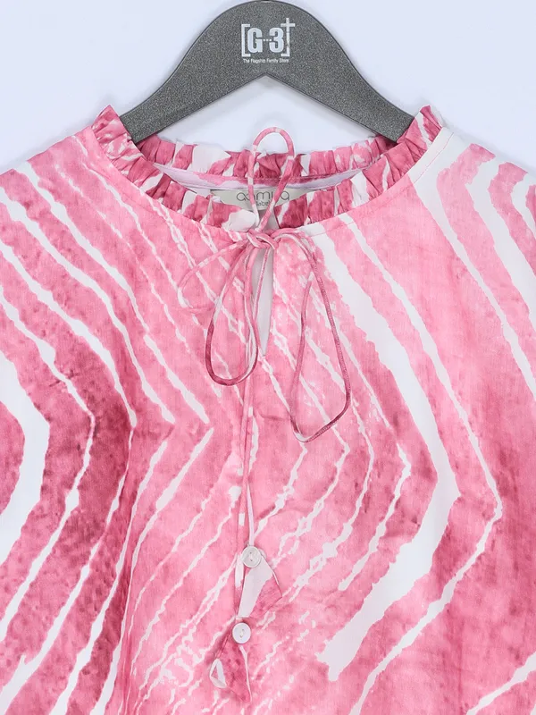 Pink georgette printed top