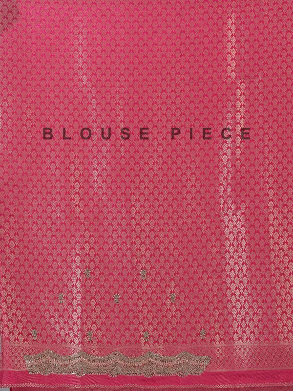 Pink kanjivaram silk saree with zardosi and sequins work