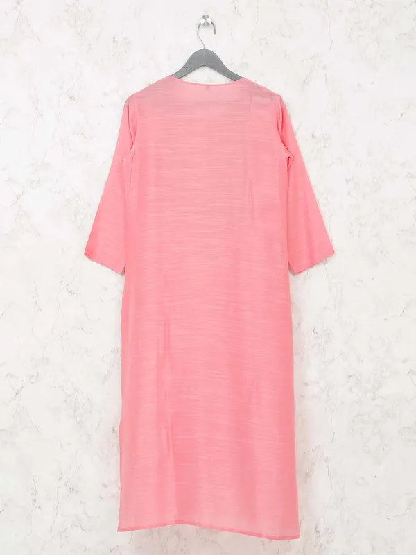 Pink kurti in cotton fabric