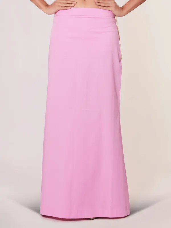 Pink lycra cotton plain saree shaper
