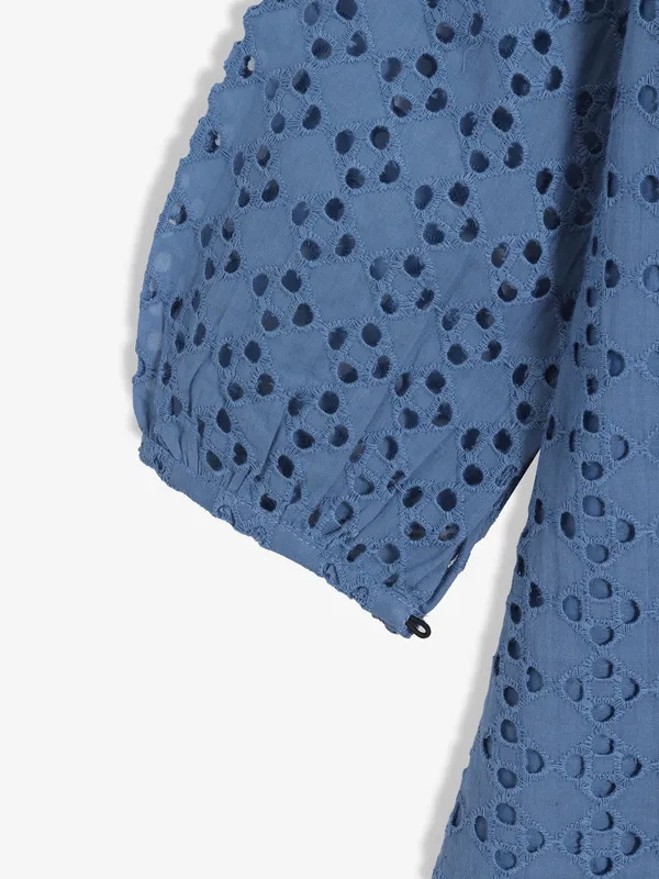 PINK NINE blue cotton top