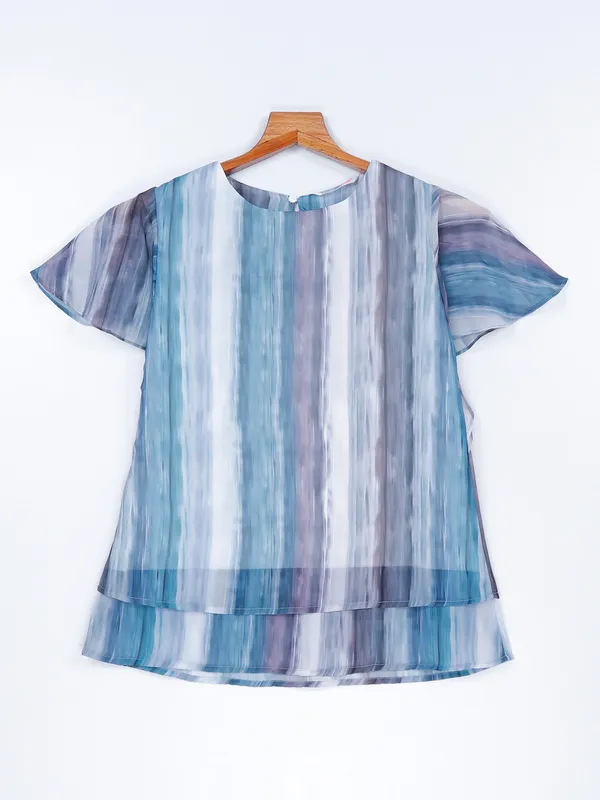 Pink Nine blue stripe top