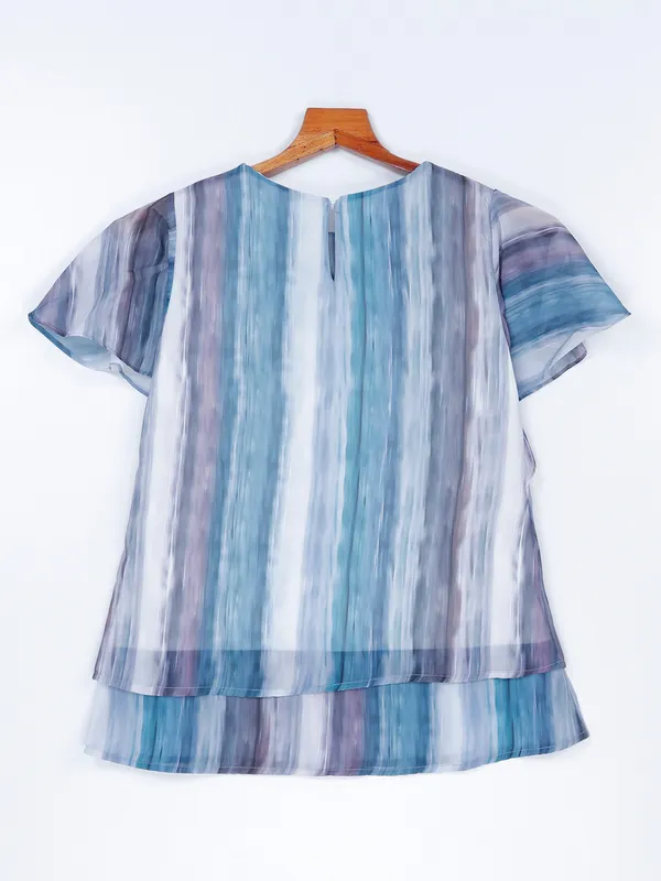 Pink Nine blue stripe top