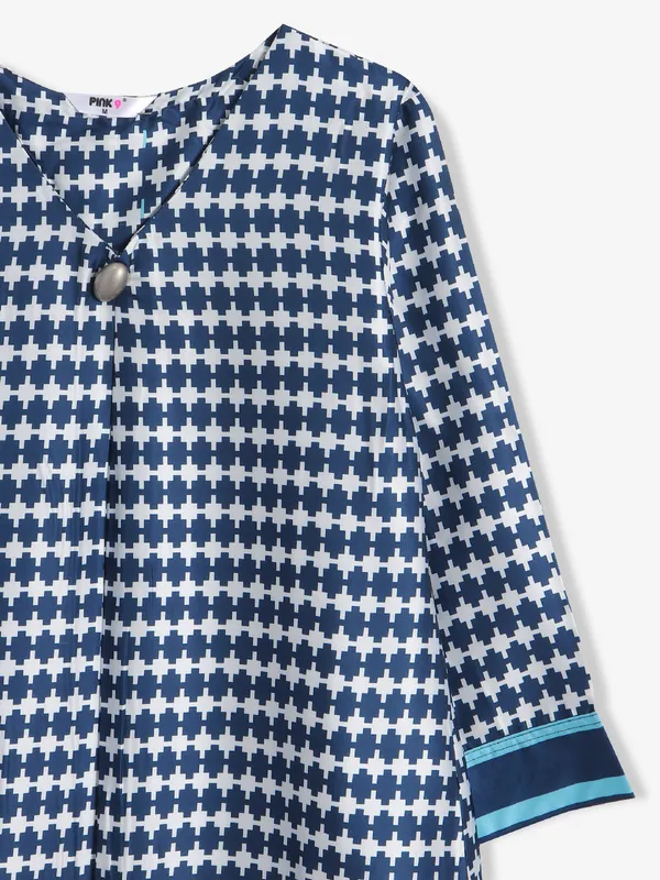 PINK NINE navy printed top