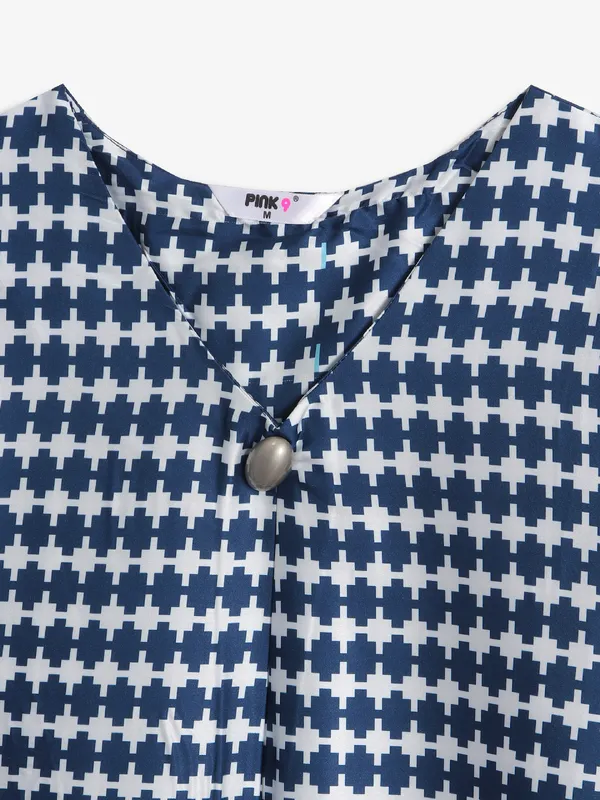 PINK NINE navy printed top