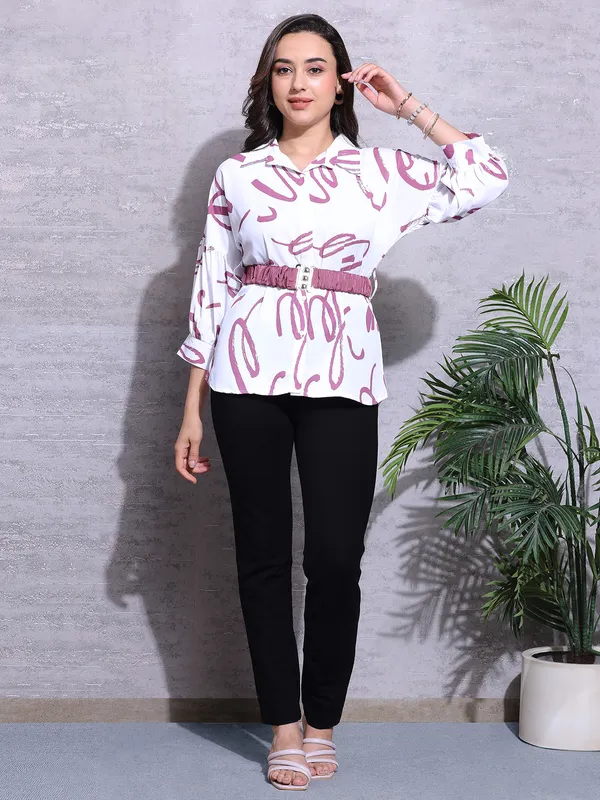 Pink Nine white and pink shirt