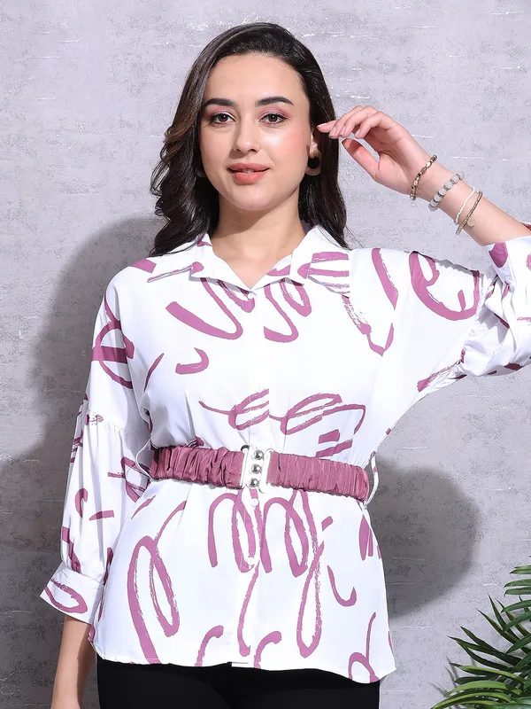 Pink Nine white and pink shirt