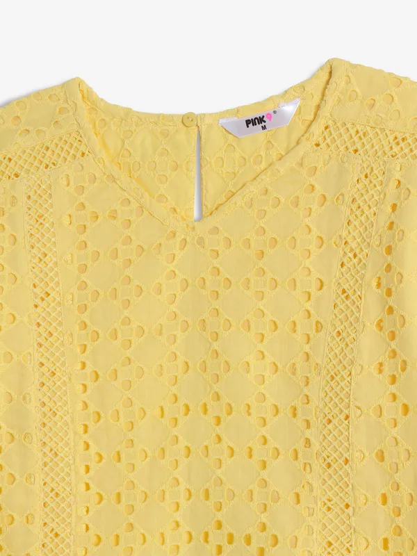 PINK NINE yellow cotton top