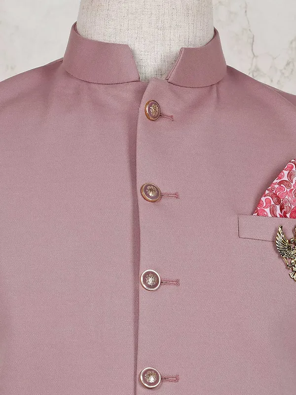 Pink party wear solid terry rayon waistcoat