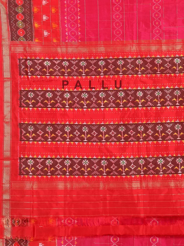 Pink and red wedding wear satin silk saree
