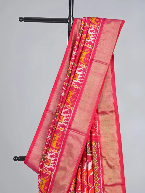 Pink patola silk saree for wedding special