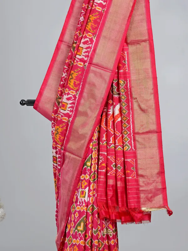 Pink patola silk saree for wedding special
