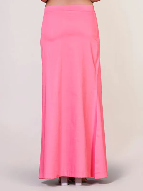 Pink plain lycra cotton petticoat