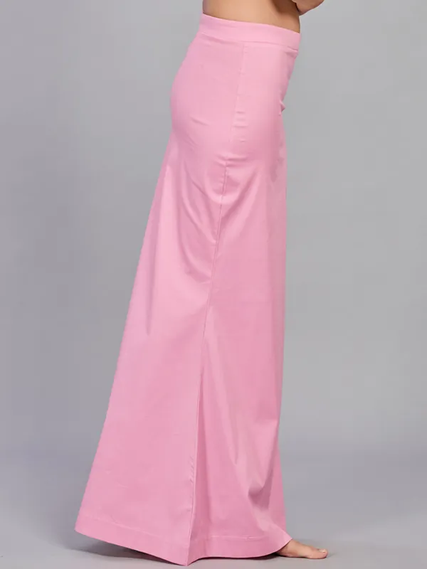Pink plain saree shapewear