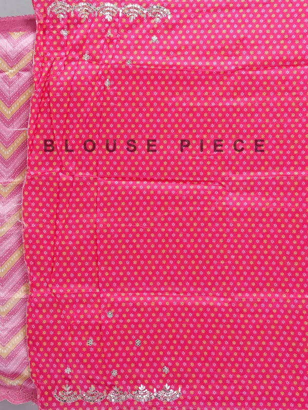 Pink printed crepe silk saree for wedding wear