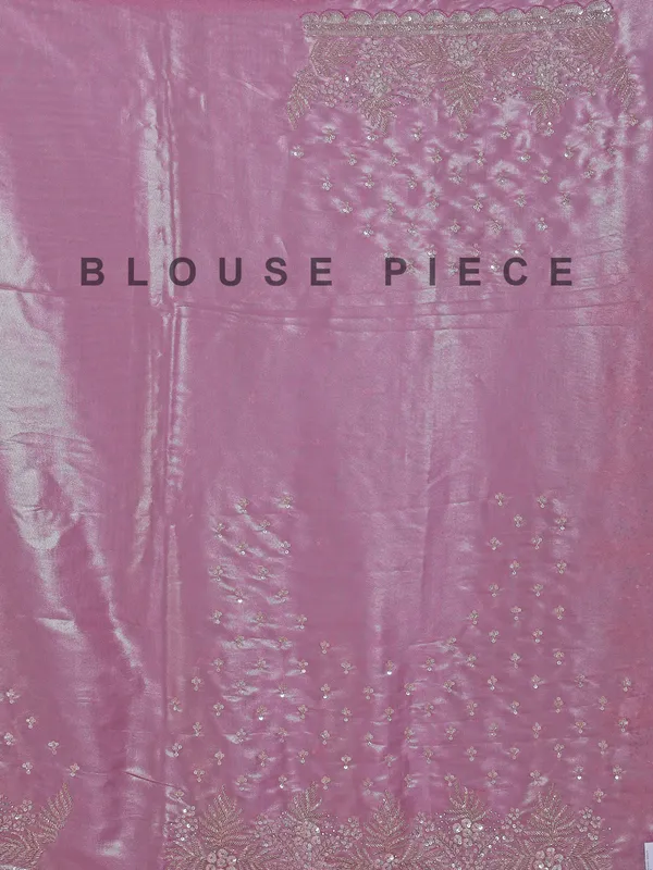 Pink saree for wedding in tissue silk