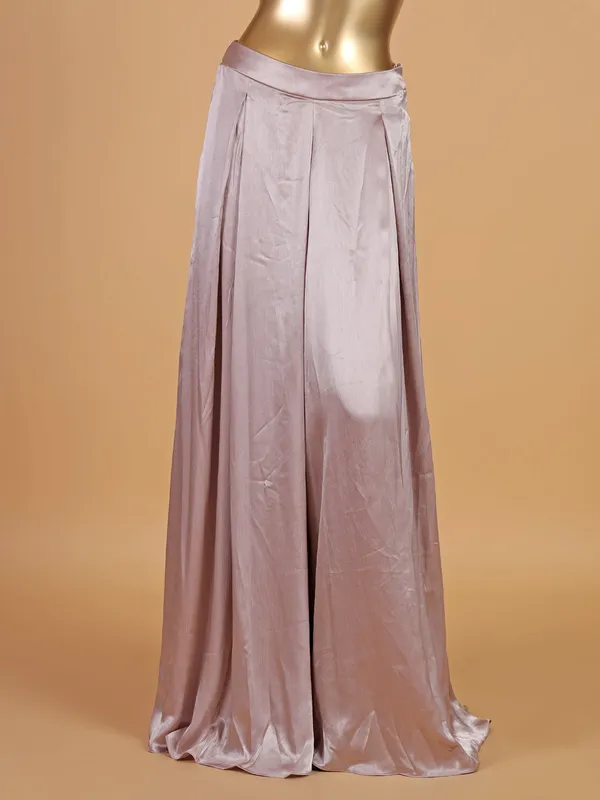 Pink satin palazzo salwar suit