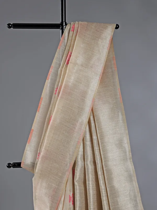 Pink semi cotton elegant silk saree for women