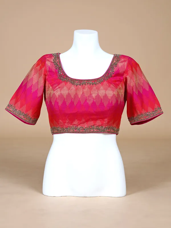 Pink shaded silk blouse