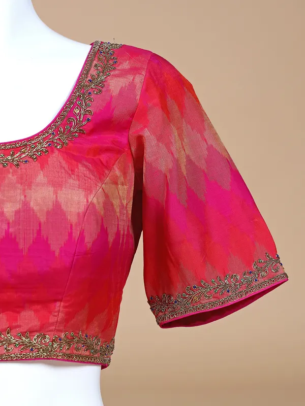 Pink shaded silk blouse