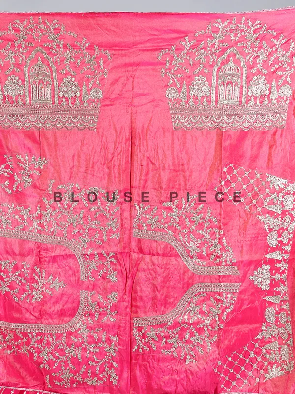 Pink silk cutdana embellished lehenga choli for wedding