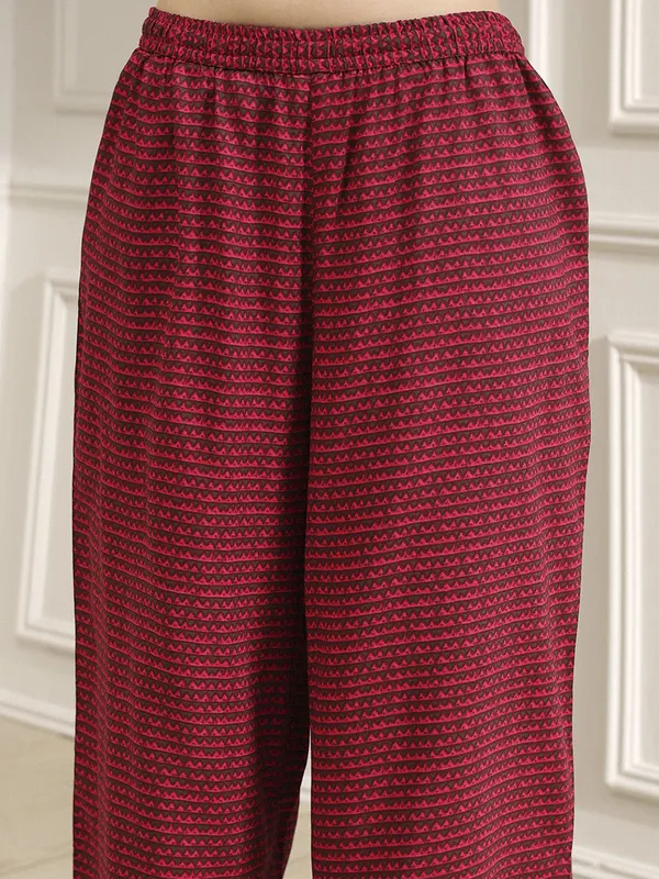 Pink silk kurti set with dupatta for festive wear