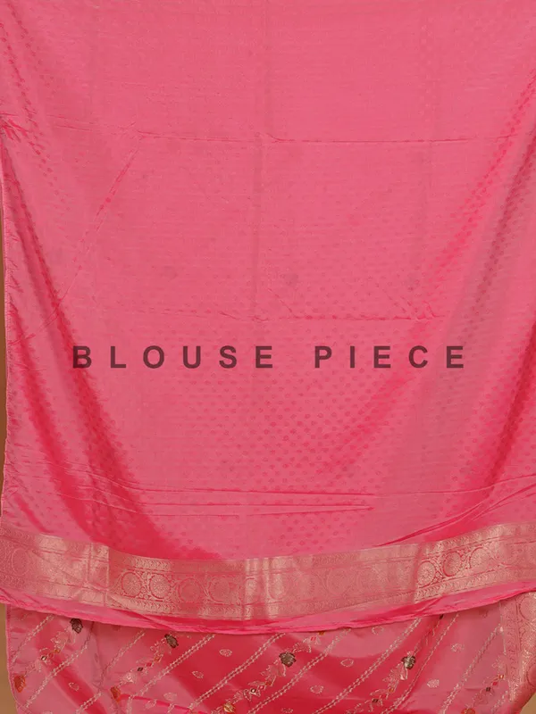 Pink stylish silk festive wear saree