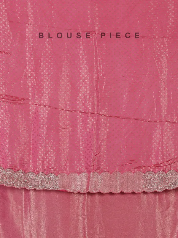 Pink tissue silk festive saree for women
