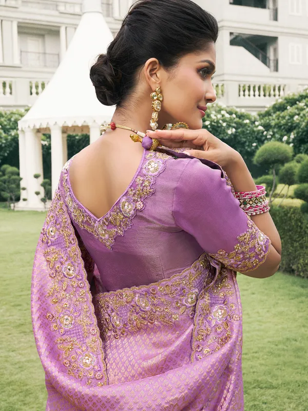 Pink tissue silk saree with elegant grace