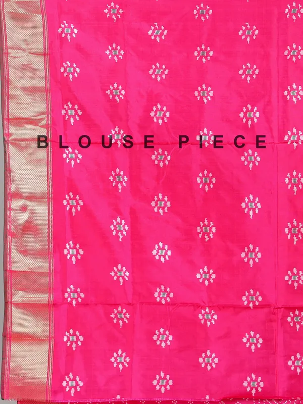 Pink zari weaving patola silk saree for elegant celebrations