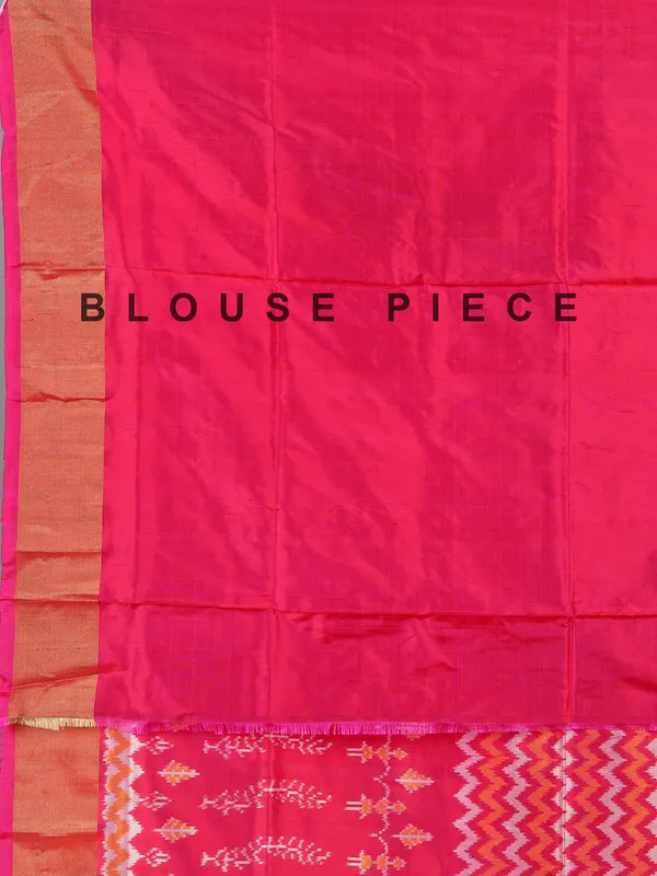 Pink zari weaving patola silk saree for festive radiance