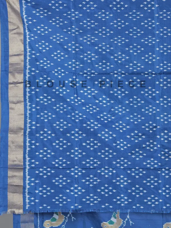 Blue printed patola silk saree for festive