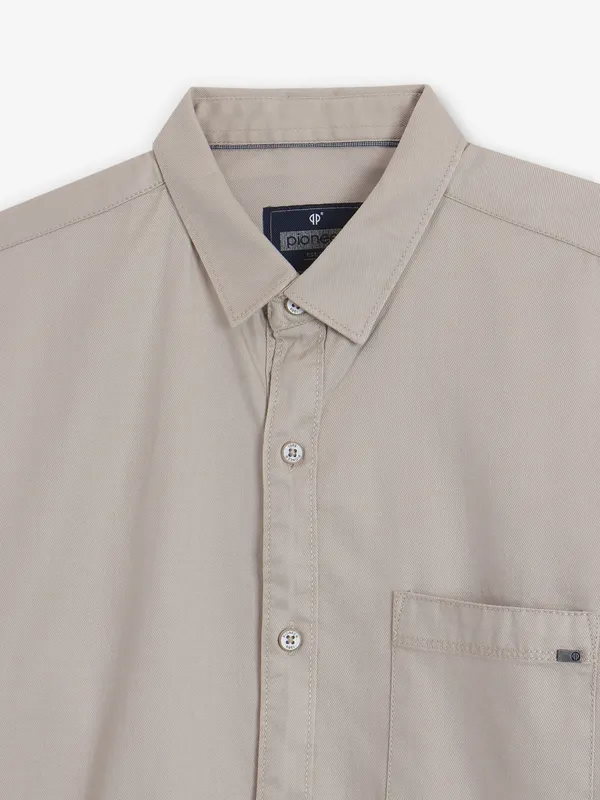 PIONEER beige palin cotton shirt