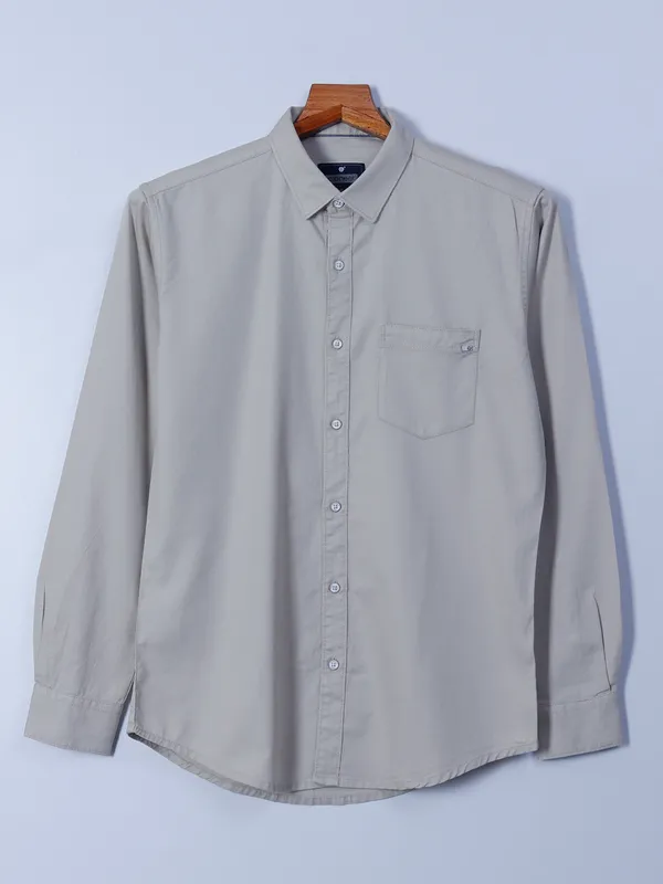 Pioneer beige shirt in plain pattern