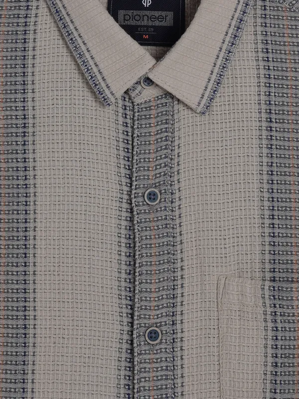 PIONEER beige stripe shirt