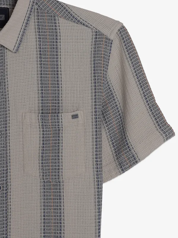 PIONEER beige stripe shirt