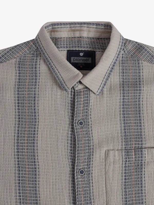PIONEER beige stripe shirt