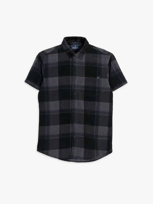 Pioneer black and grey checks shirt