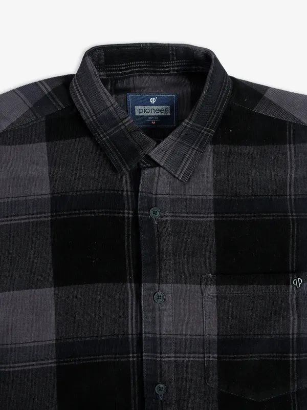 Pioneer black and grey checks shirt