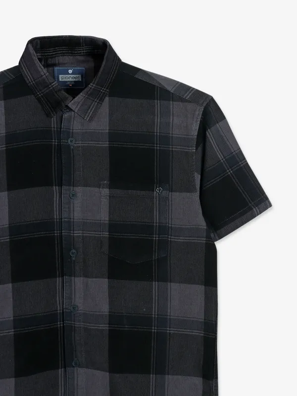 Pioneer black and grey checks shirt