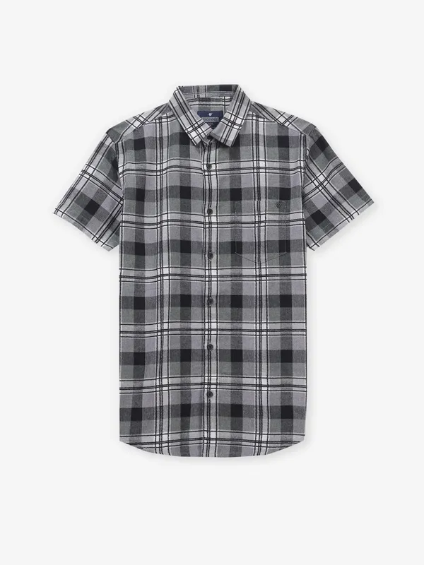 PIONEER black shirt with check pattern
