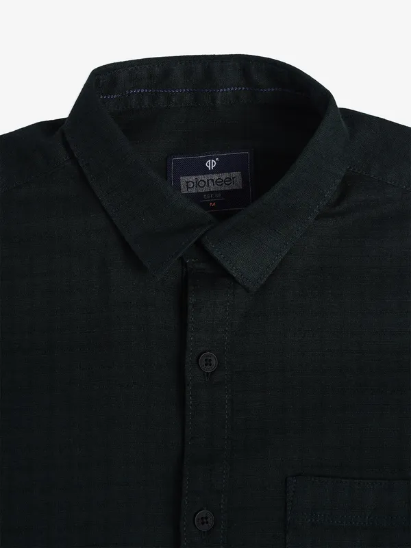 PIONEER bottle green texture shirt
