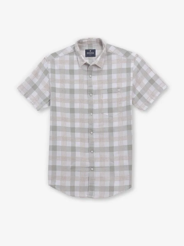 PIONEER checks white cotton shirt