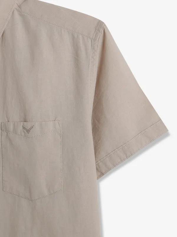 PIONEER cotton beige plain shirt