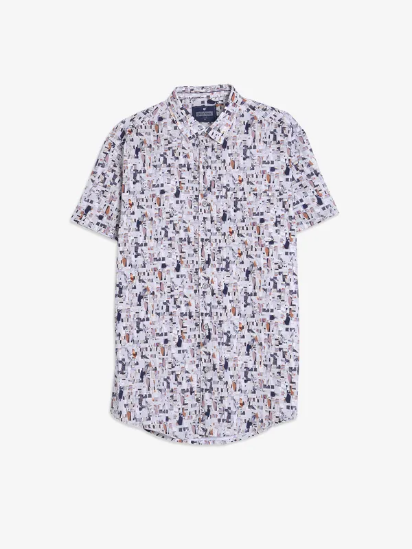 PIONEER cotton beige printed shirt