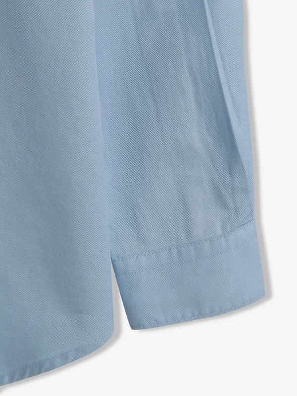 PIONEER cotton sky blue plain shirt