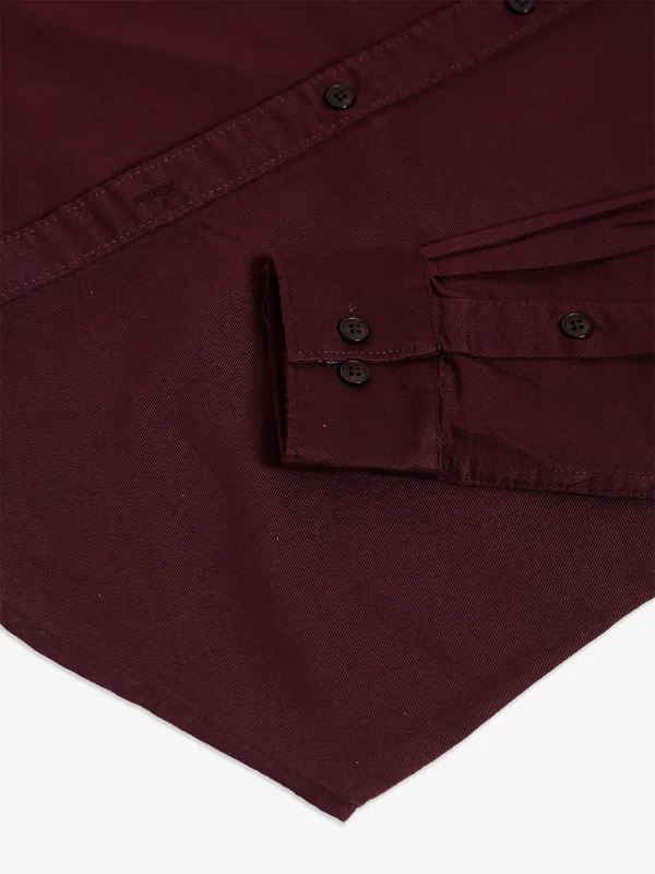 Pioneer cotton wine plain shirt