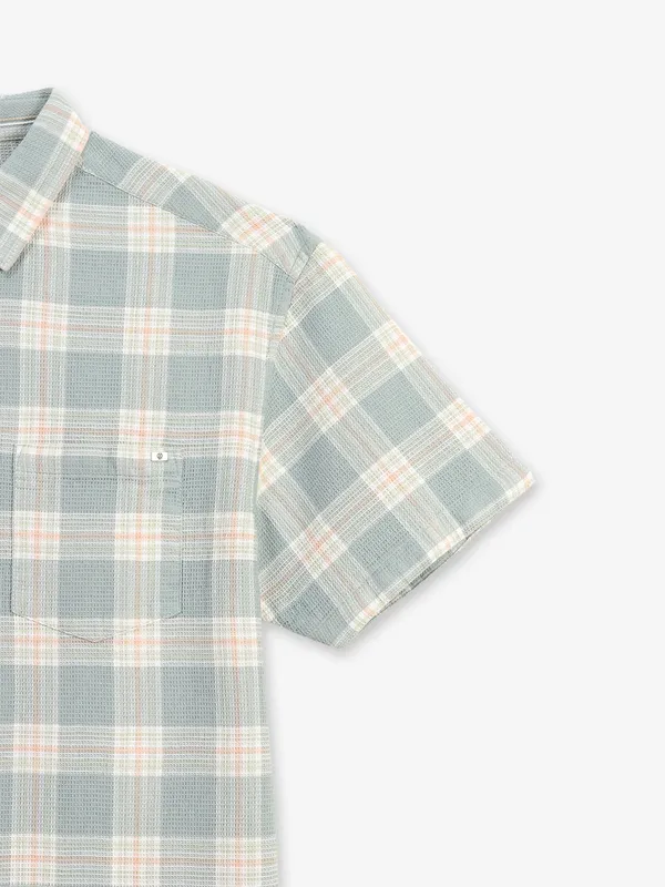 PIONEER light green checks cotton shirt
