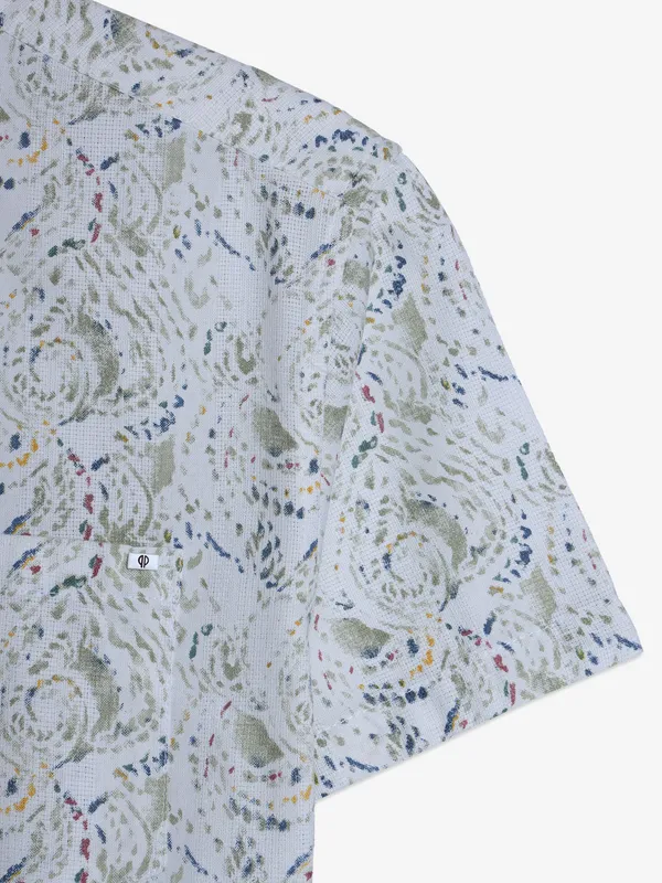 PIONEER light green cotton printed shirt